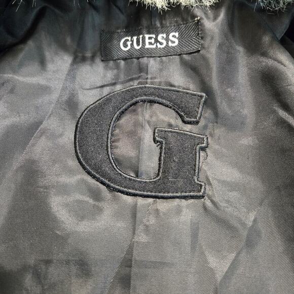 G by Guess Removable Fur Trimmed Pea Coat Size M Wool Blend Double Breasted - Picture 10 of 11